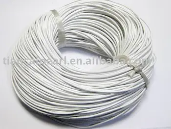 

Jewelry 3mm white round genuine leather cord