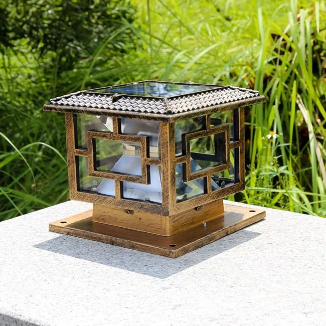 Lâmpada de Jardim Movido a Energia Led ao ar Livre Solar Decoração Pilar Lâmpada Portão Recarregável Jardim Luz Frete Grátis 1pc D30 * H25cm 13 decoração pilar lâmpada portão recarregável solar jardim luz frete grátis 1pc