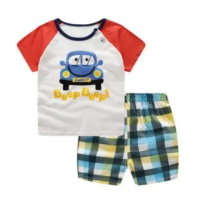 Short Sleeve T-shirt For Boys And Girls Cotton Underwear Suit For Children Two Short Sleeve Suits For Babies In Summer - Цвет: 6