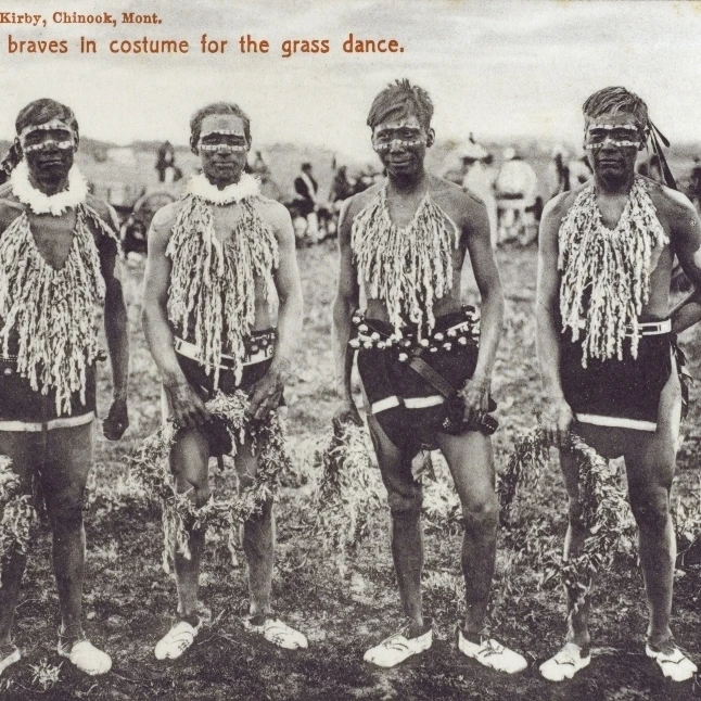 Chinook Grass Dance - Young Braves Poster Print By Mary Evans Grenville Collins Postcard Collection (24 X 18)