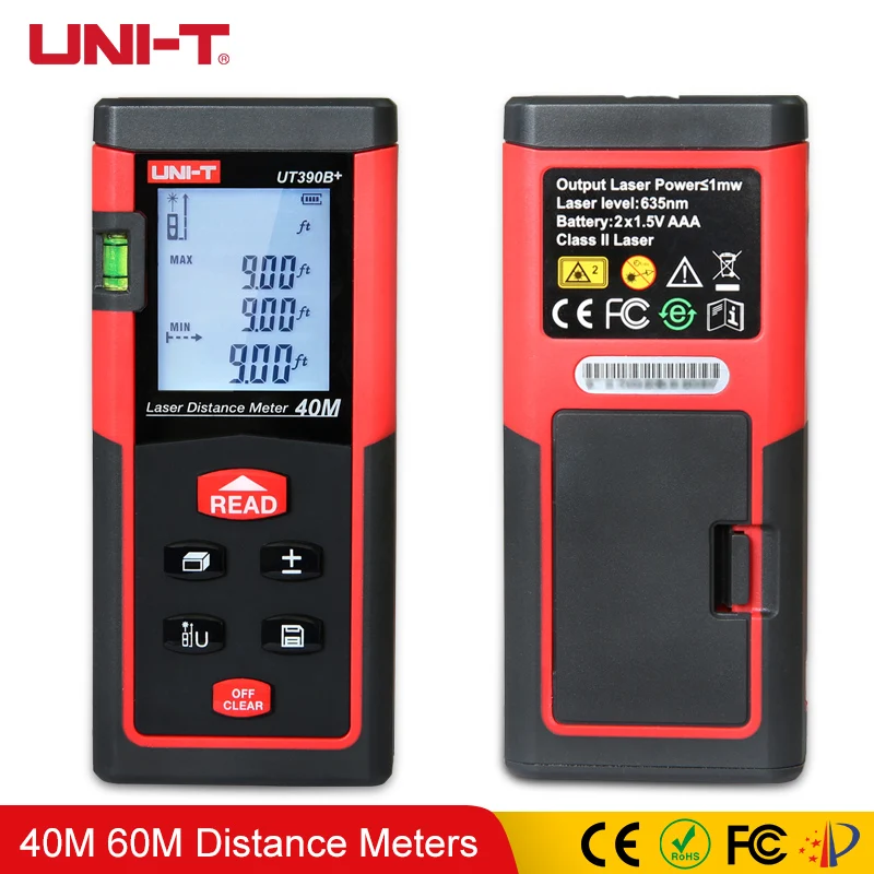 

UNI-T UT390B+ UT391+ High Precision laser distance meter rangefinder 40m 60m Measurement hunting Area/Volume Laser Rangefinders