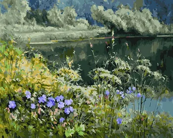 

Unframe diy picture oil paintings by numbers paint by number for home decor canvas painting 5065cm riverside