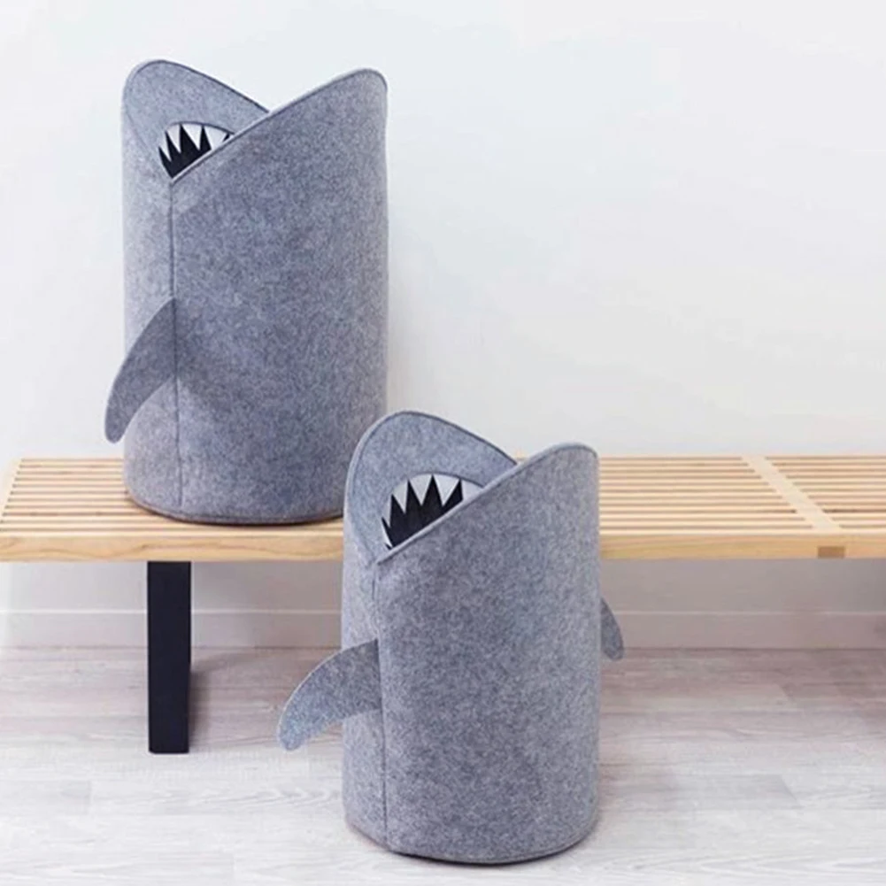 الكرتون القرش فتح الفم سلة الغسيل الملابس الأوساخ اللعب تخزين دلو المنظم حقيبة سلة النزهة مربع كبير حجم سلة جديد