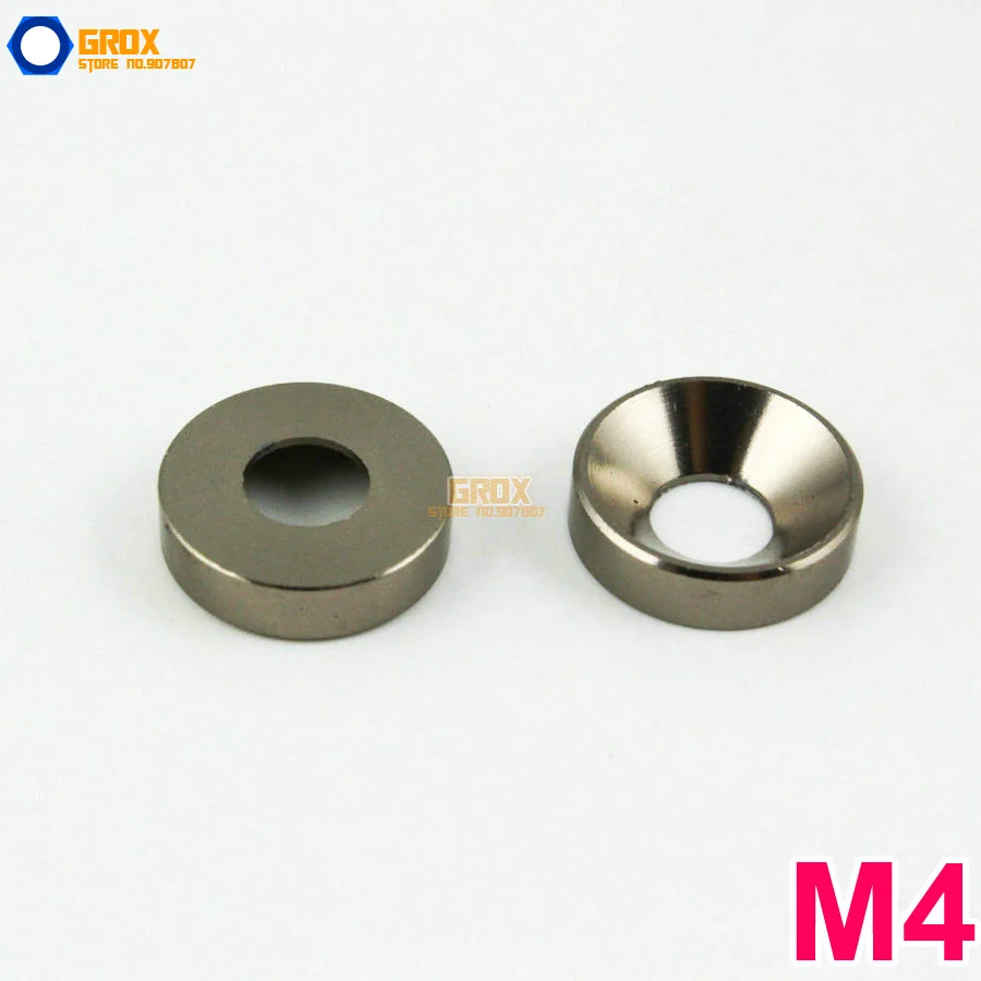 25 Pieces M4 Gray Aluminum Washer Countersunk Flat Head Screw Washer