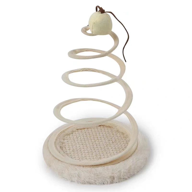 

2019 Hot Sell Simulation Mouse Plush Spring Funny Cat Toy Spiral Steel Wire Spring Disc Creative Spring Plate Funny