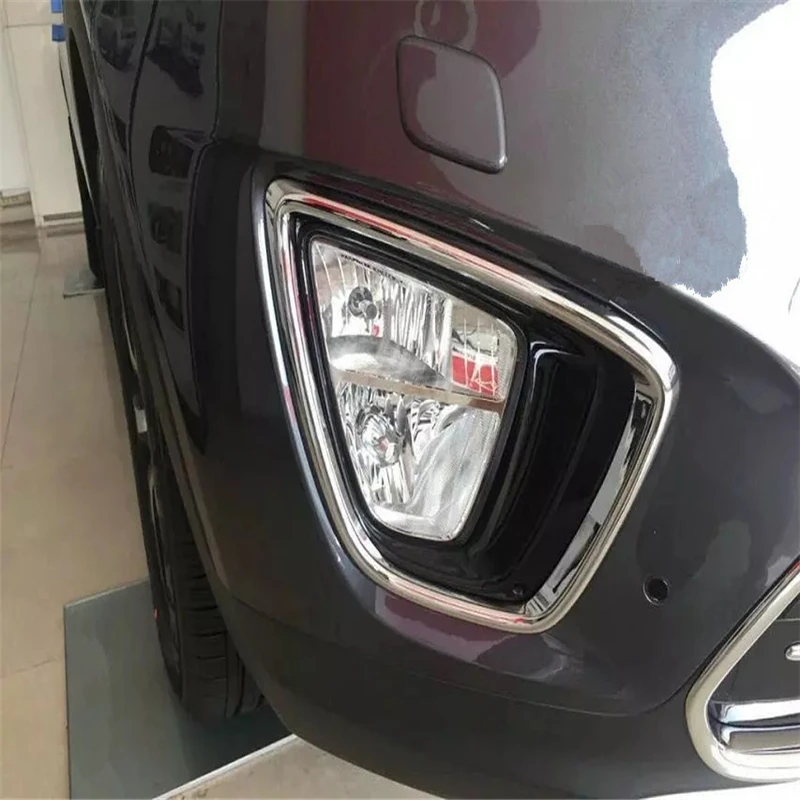 

WELKINRY car auto cover styling For Kia Sorento Prime UM 2015 2016 2017 ABS chrome front head fog lamp light sticker trim