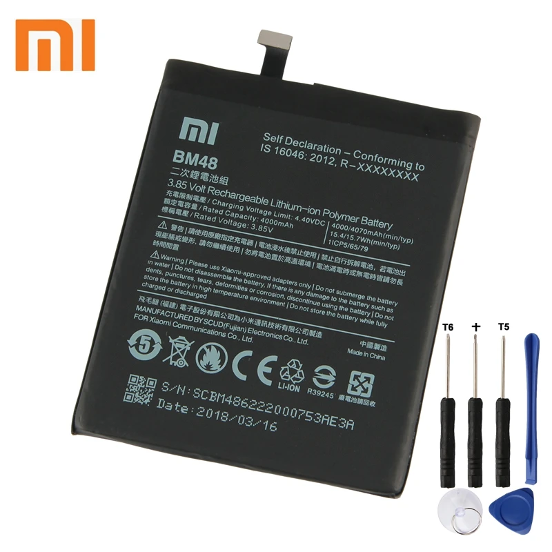 

Xiaomi BM48 Phone Battery For Xiao mi Note 2 Note2 4070mAh BM48 Original Replacement Battery + Tool