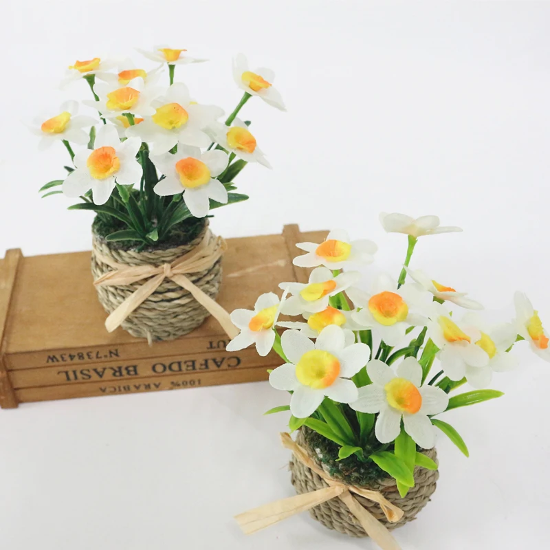 JAROWN Simulation Daffodil Set Artificial Narcissus Flower Silk Flower Plants Wedding Flores Home Decoration (3)