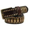 Punk Rock Belts Geometry Pattern for Men for Women Rivet Studded Belts First Layer of Cowskin Hip Pop Decorative Belts ► Photo 2/6