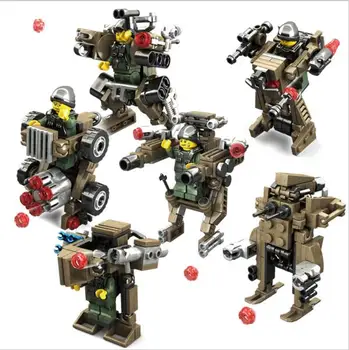 

KAZI Models Building toy Compatible with K7701 6 Set/Lot Military Blocks Toys Hobbies For Boys Girls Building Kits