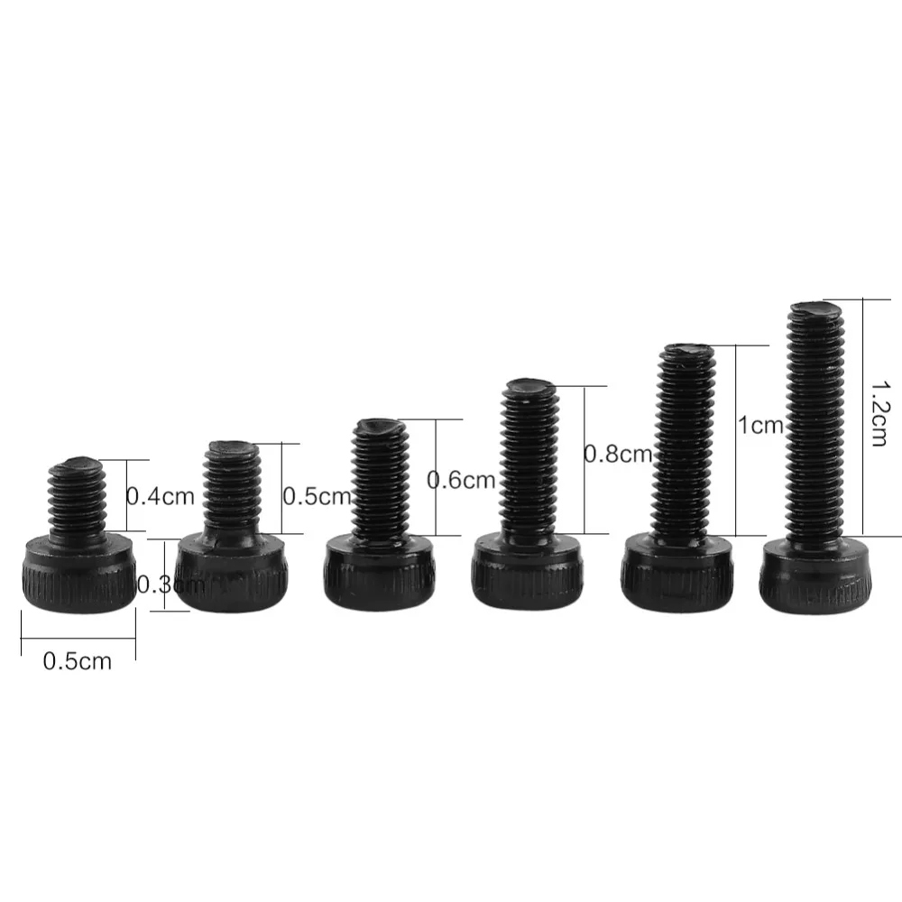 

300Pcs M3 viti esagonali button M3 tornillo de Cap/Button/Flat Head Steel Hex Socket Screws Bolt Hex Nuts Assortment Kit