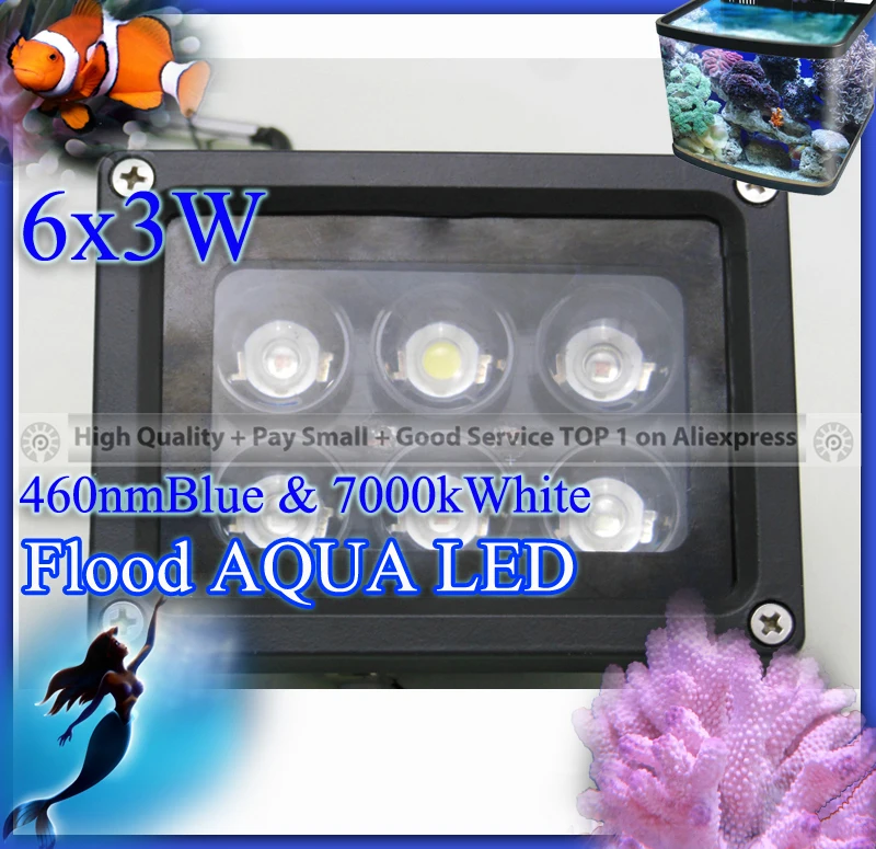 Super Flood Aqua LED 6x3w led aquarium lighting professional lamp for