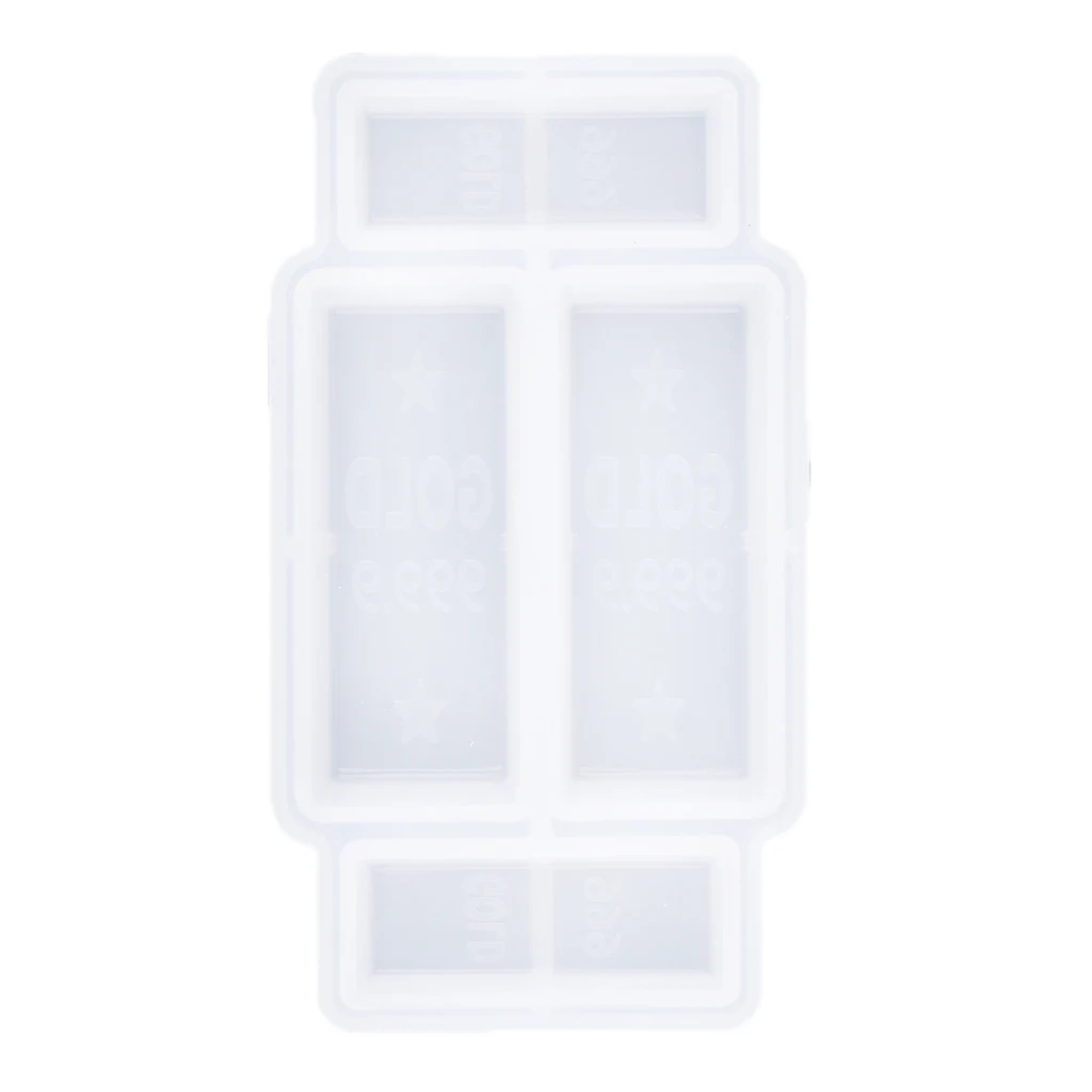 Clear Silicone Mold Gold Bar Shaped Mould for DIY Chocolate, Soap, Cake Tool, Resin Casting Mold for Home Ornament Crafts