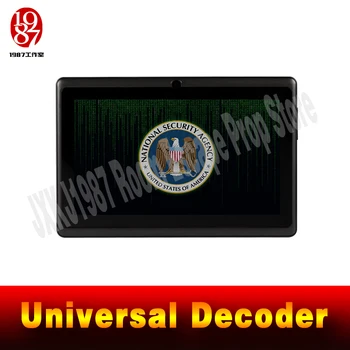 

Real life room escape universal decoder prop input password via pad or phone to unlock from JXKJ1987 adventurer game puzzle prop
