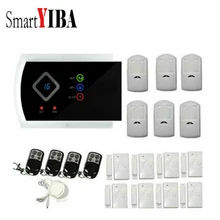 SmartYIBA Russian Spanish Italian French Voice Wireless 433MHZ GSM SMS Home Burglar Security Alarm System APP Remote Control