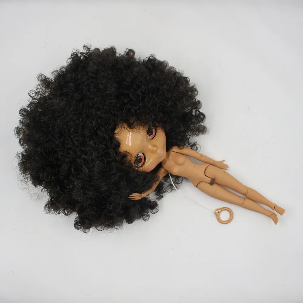 Neo Blythe Doll with Black Hair, Dark Skin, Shiny Cute Face & Custom Jointed Body 5
