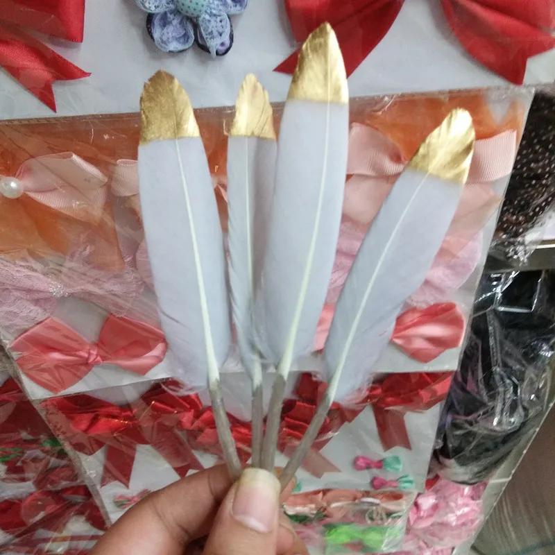 Dyeing Goose Feathers,20pcs/lot,gray And Golden Feathers,decorative