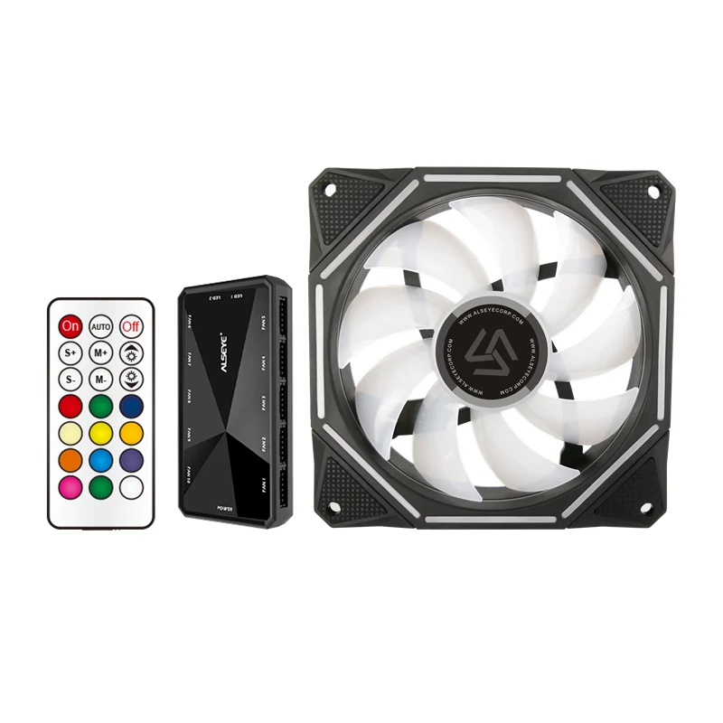 Alseye 120mm Pc Fan Cooler Computer Rgb With Rf Remote Control Computer Rgb Fan With Rf Remote Control