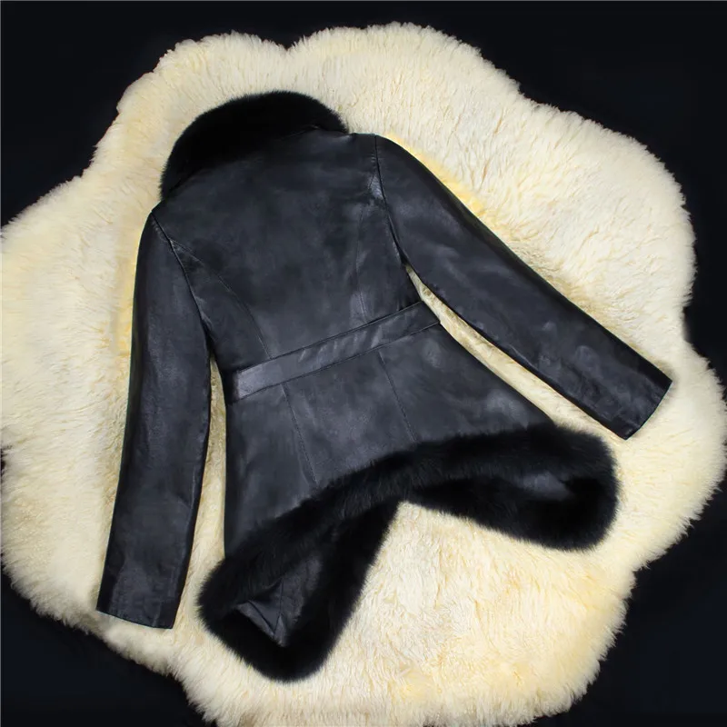 HCYO, осенне-зимнее женское кожаное пальто с поясом, куртка из искусственного меха, модные короткие тонкие Теплые Куртки из искусственной кожи с длинным рукавом для женщин