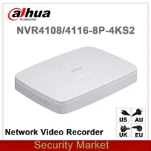 dahua английская версия NVR4108-8P-4KS2 NVR4116-8P-4KS2 8/16 канальный Смарт 1U 8PoE 4K& H.265 Lite сетевой видеорегистратор