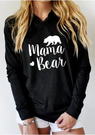 

2018 VESSOS Women Shirts Blouse Sweatshirts MAMA BEAR Printed Long Sleeve Hoodie Pullover Letter Printed Summer Casual Fashion