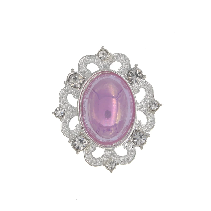Стразы AB с жемчугом, кристаллами, аппликацией, пуговицами для шитья, AB жемчужная пуговица со стразами для рукоделия, ретро декоративное украшение с плоской задней частью - Цвет: Silver- Purple pearl