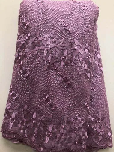 

2019 Latest French Nigerian Lace Fabrics High Quality Tulle African Lace Fabric Wedding African French Tulle Lace ELL3374 onion