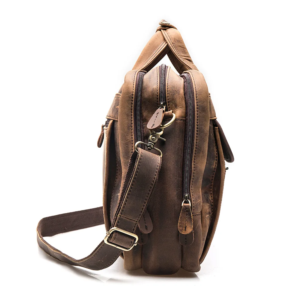 Высокое качество, мужской кожаный антикварный ретро портфель для путешествий, деловой 15," чехол для ноутбука, сумка-мессенджер, портфель, B1001d