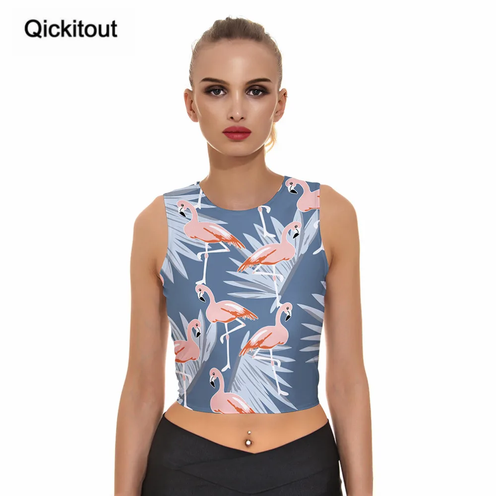 Qickitout Tanks 2016 Summer Fashion Women's Tops Crane Peaceful Digtal