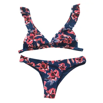 swimsuit women two pieces sexy swimsuit women Women Floral Print Bikini Set Swimming Two Piece Swimsuits Swimwear Beach Suit C4