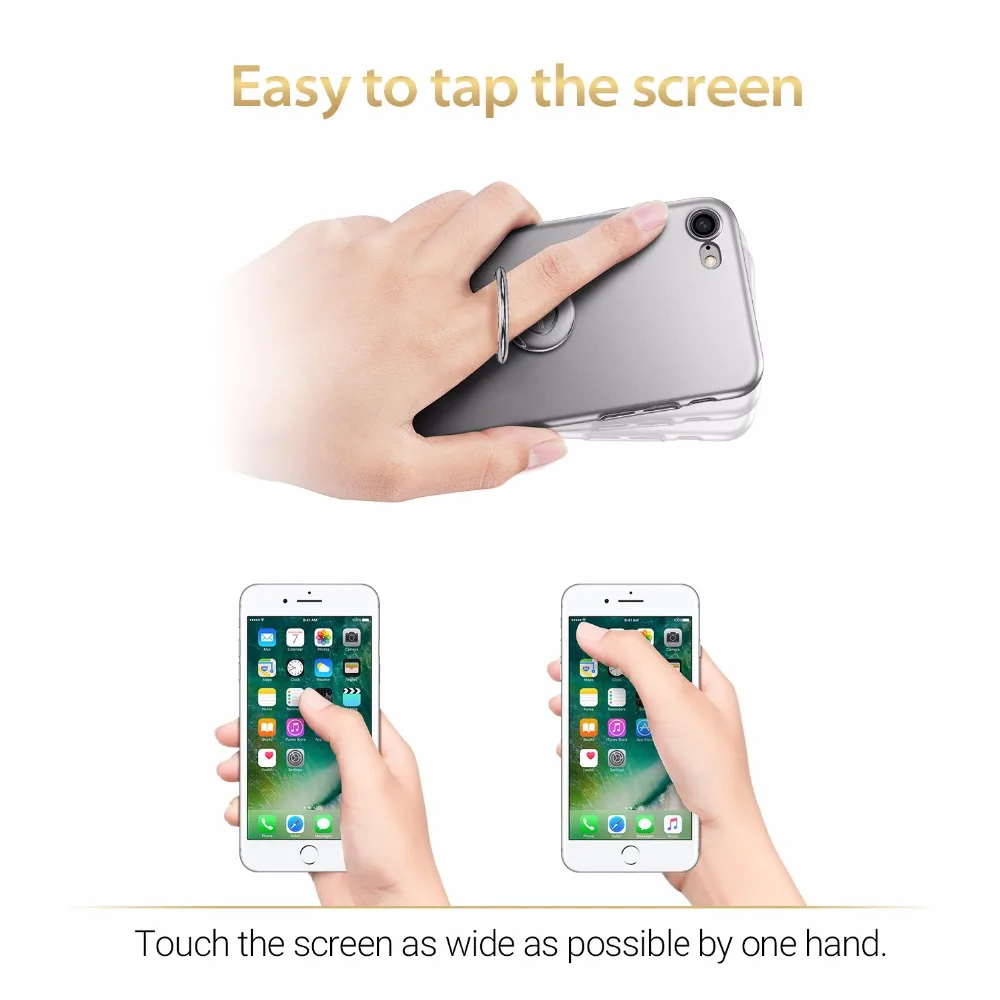Кольцо на палец, ESR магнитный автомобильный держатель, подставка с металлической ручкой, 360 держатель телефона с кольцом на палец для iPhone X 8 7 6s 7P 8 Plus