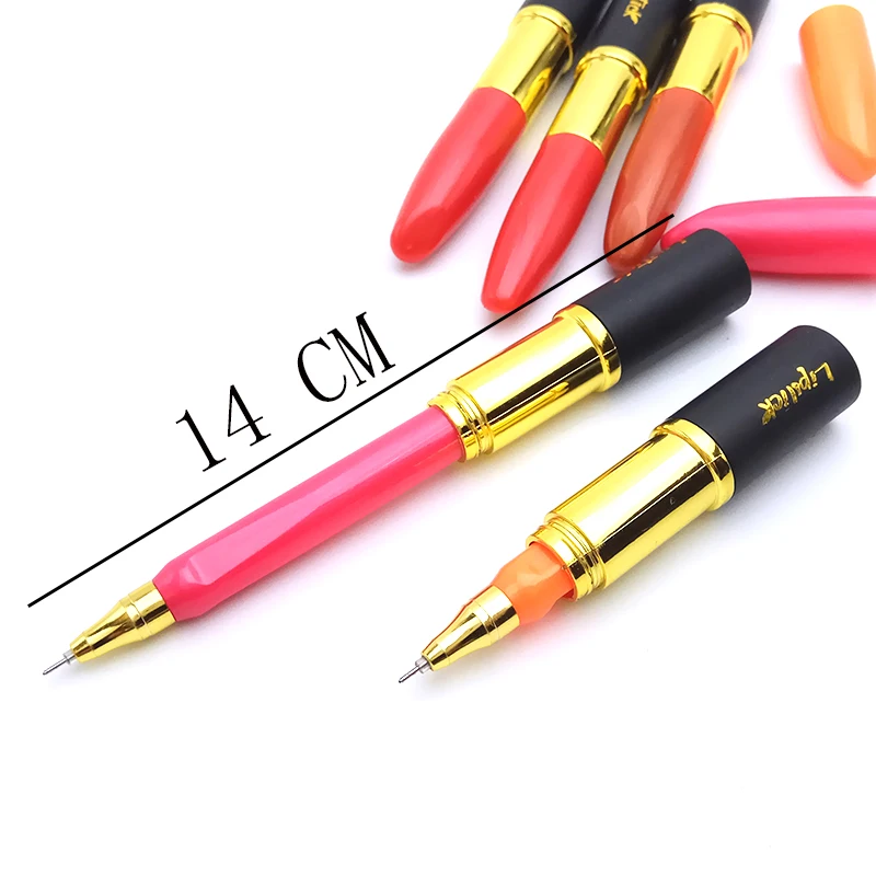 

1 Pc Cute Kawaii Simulation Telescopic Modeling Lipstick Ballpoint Pen Ball Point Pens for Writing Stationery School Office Supp