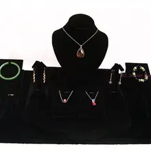 Классический дисплей ювелирных изделий ожерелье кулон держатель подставка для сережек черный бархат витрины 60*35*26 см