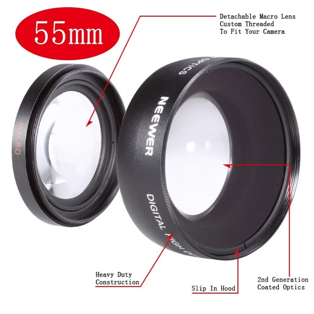 Neewer 55MM 0.45x Wide Angle Lens + Macro Lens for Sony Alpha A77 A280