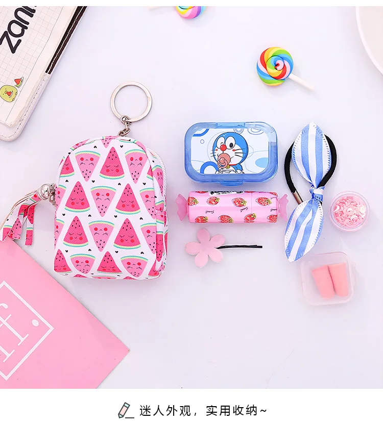 Bolsa de Moeda Pequena de Armazenamento Lote Schoolbag Bonito Cor Carteira Mini Bolsa Lápis Multi-função Chave 12 pc - 6 bonito mini Bolsa saco de moeda pequena