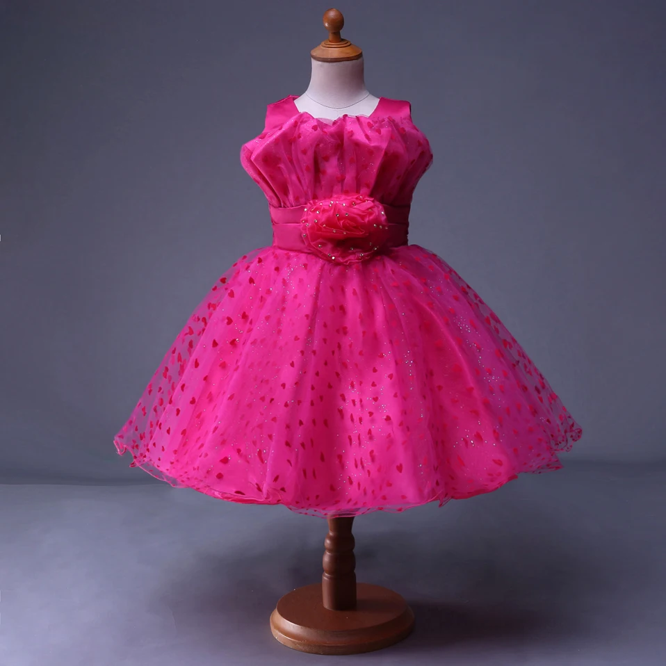 

Cutestyle Hot Pink Party Dresses Grls Flower dresses for kids Tulle Kids Clothing GD21115-12P