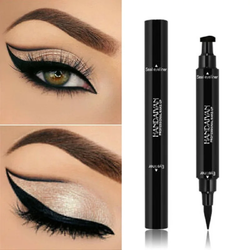 Black Dual-ended Eyeliner Pencil with Stamp Waterproof Liquid Wing Eye Liner Cosmetics Easy Makeup Black Dual-ended Eyeliner Pencil with Stamp Waterproof Liquid Wing Eye Liner Cosmetics Easy Makeup
