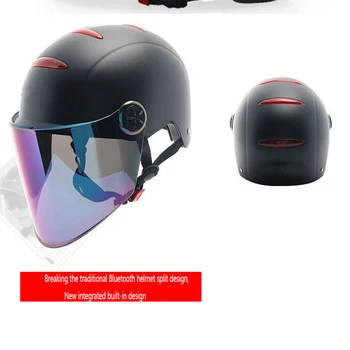 

qijiagu New Motorbike Bluetooth Smart Helmet Intercom Device Headset built-in Bluetooth Headset integrated half helmet