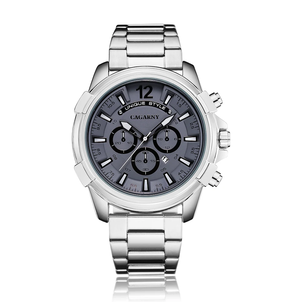 Relojes Hombre 2018 новые Cagarny модные мужские часы люксовый бренд Бизнес Кварцевые