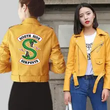 BF ривердейл Женская куртка из искусственной кожи Модная мотоциклетная куртка Короткая Southside Serpents искусственная кожа мотоциклетная куртка