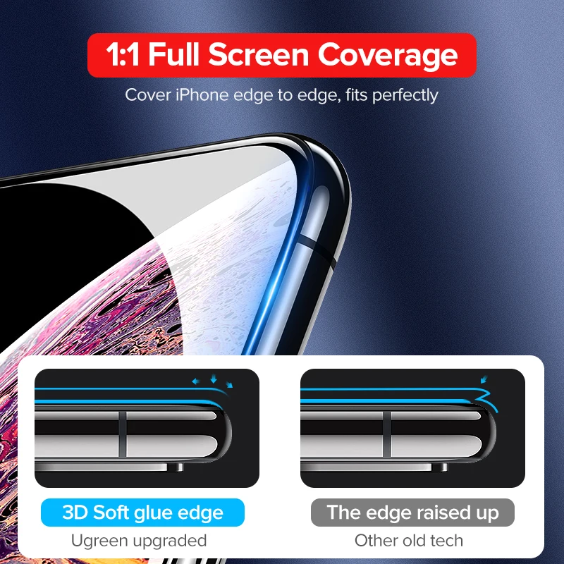 Защитное стекло Ugreen для iPhone 7 X XS 3D протектор экрана из закаленного стекла 6 Plus Max 11