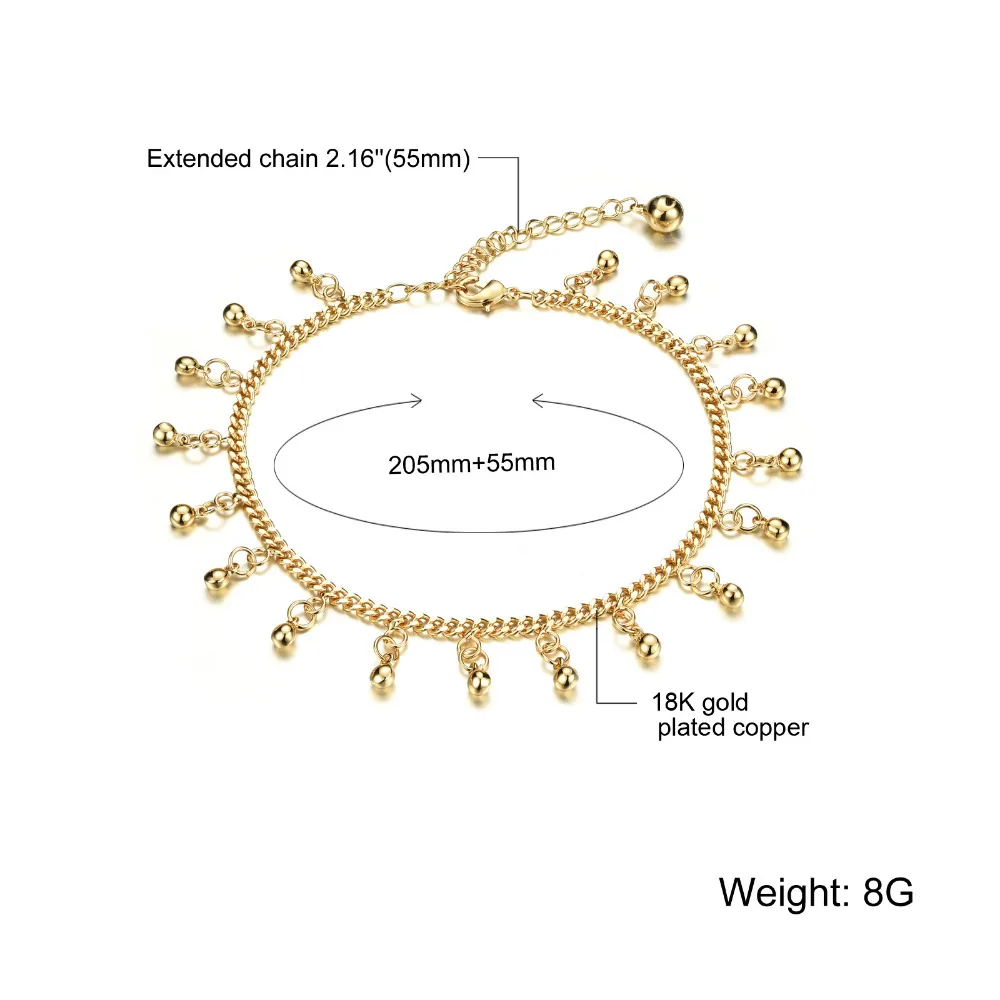 OPK женский колокольчик подвеска ножные браслеты классический золотой цвет милые женские модные украшения браслет на лодыжке дешевая цена KZ737