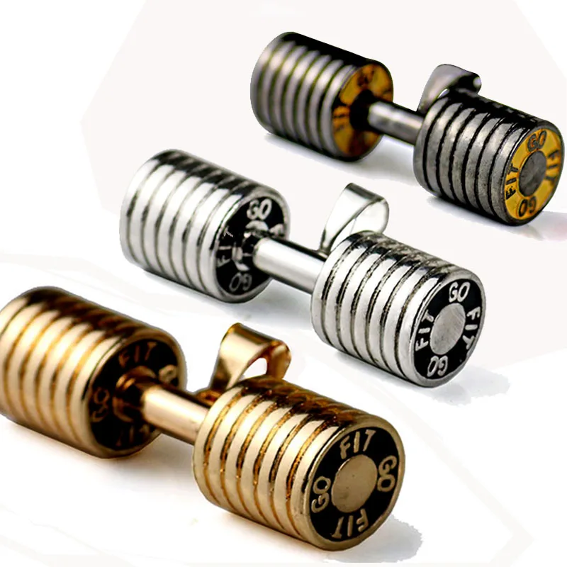Stainess Steel Dumbbell font b Necklace b font GO FIT font b Pendant b font Gym
