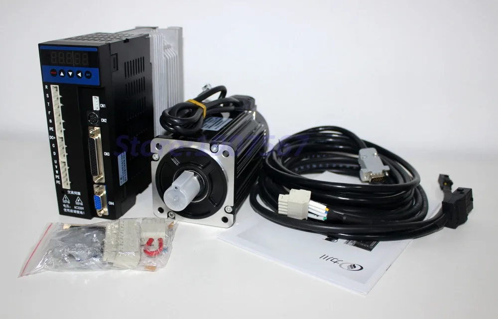 2.4NM for Milling 750W AC Servo Motor Driver Kit&3M Encoder Cables 4NM 1000W 