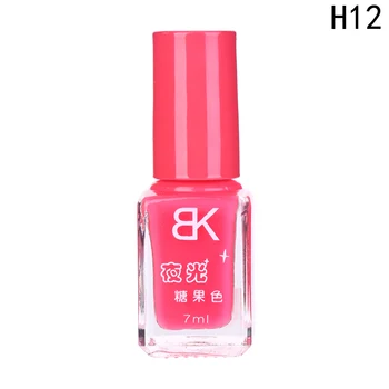 New 7 ml Fluorescent Neon Luminous Nail Polish Dark Shiny Nail Varnish 20 Candy Colors Eco-friendly Nail Art Polish