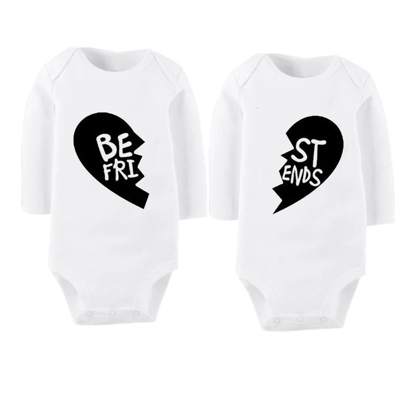 

Culbutomind Twin Best Friends Playsuit Jumpsuit Twin Matching Set 100% Cotton Baby Body Suit 2Pieces/lot Newborn Long Sleeve Und