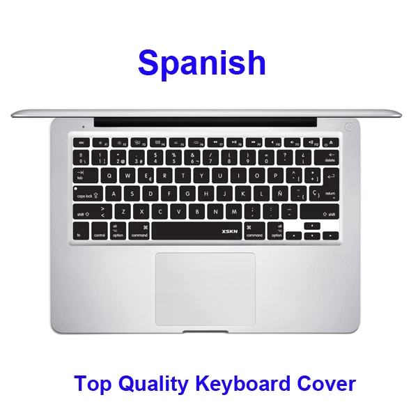 XSKN Brand Spanish Black Silicone Soft Keyboard Cover Skin for Old