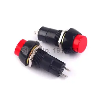 

10PCS Self Locking Switch PBS-11A 3A/250V Red Push Botton