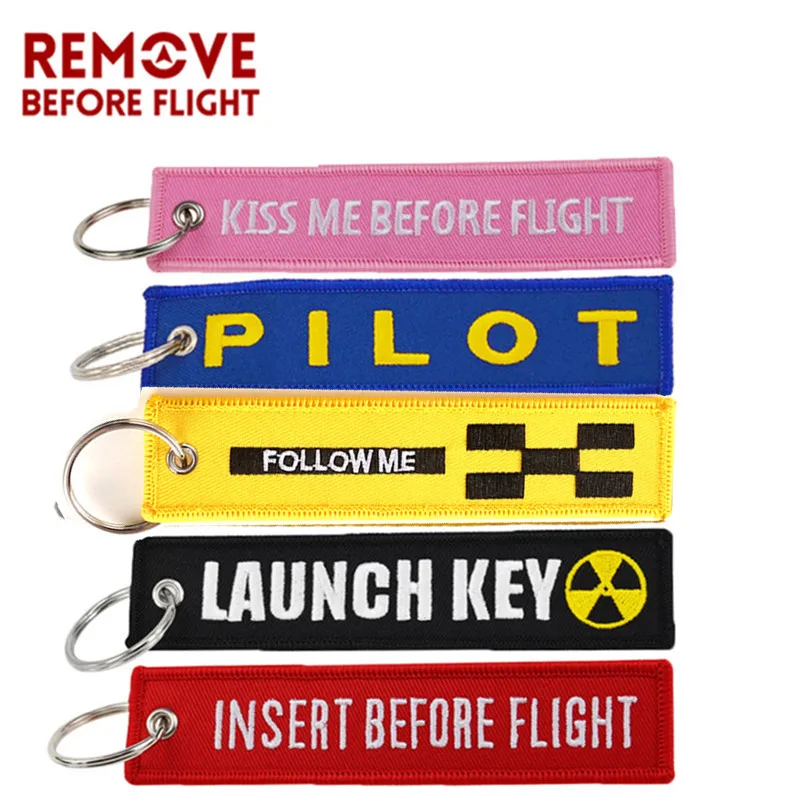 

Mixed Colors Key Ring porte cle moto Luggage Label Safety Tag OEM Embroidery Keychain Motorcycle Key Fob for Aviation gift 5 PCS