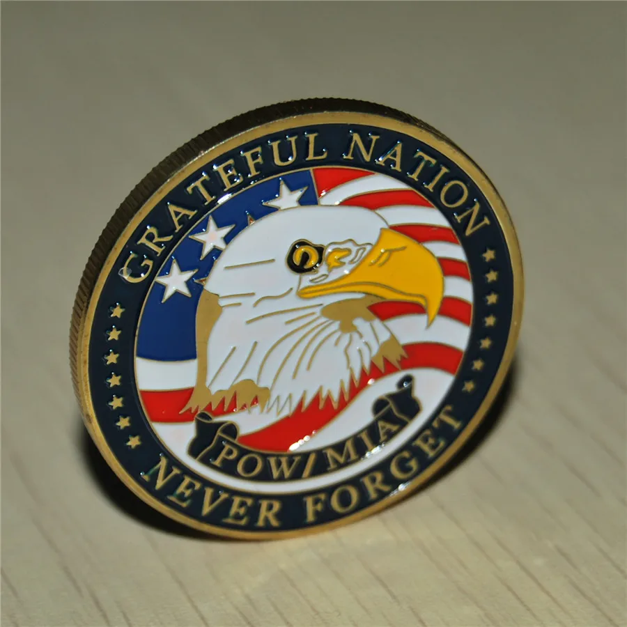 

CHALLENGE COIN POW MIA GRATEFUL NATION NOT FORGOTTEN EAGLE COINS, COMMEMORATIVE COIN, METAL COINS, Free shipping 3pcs/lot